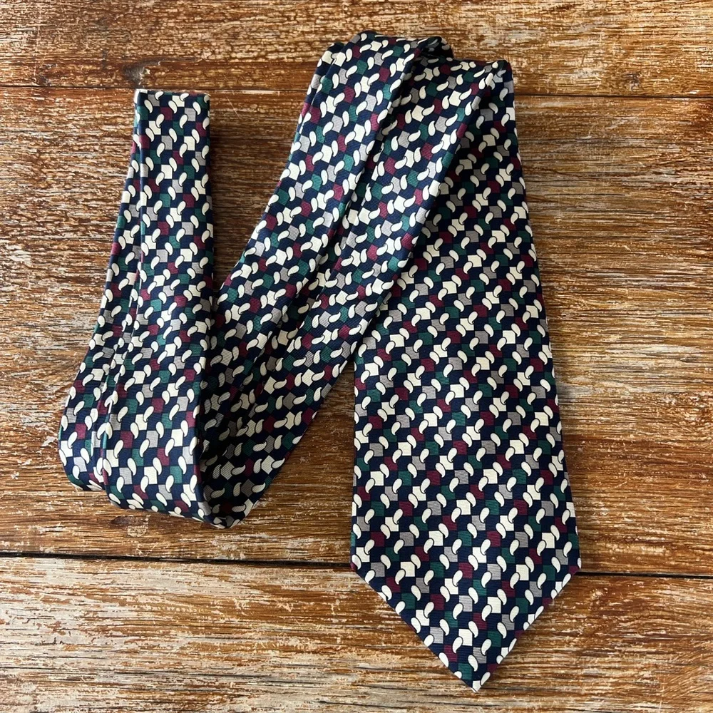 Brooks Brothers Silk Tie Made in USA Geometric Print EUC